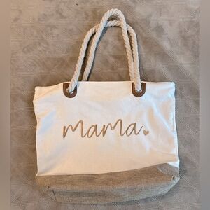 “Mama” canvas zipper tote bag
